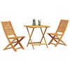 vidaXL Zložljiv bistro set 3 pcs Rjava Trden akacijev les