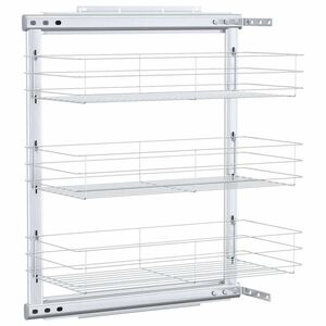 vidaXL Izvlečna kuhinjska ko&scaron;ara 3-nadstropna srebrna 47x25x56 cm
