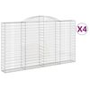 vidaXL Obokane gabion ko&scaron;are 4 kosi 300x30x160/180 cm pocinkano železo