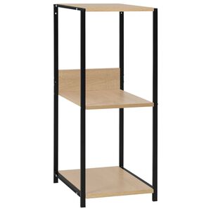 vidaXL Majhna ravna knjižna polica črna in hrast 33,5x39,6x79,7 cm