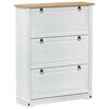 vidaXL Omara za čevlje Corona Bela 99 x 32 x 122 cm Masivno borovo les