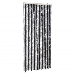 vidaXL Zavesa proti mrčesu siva in črna 90x220 cm &scaron;enilja