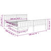 vidaXL Posteljni okvir z 2 predaloma temno siva borovina 180x200 cm