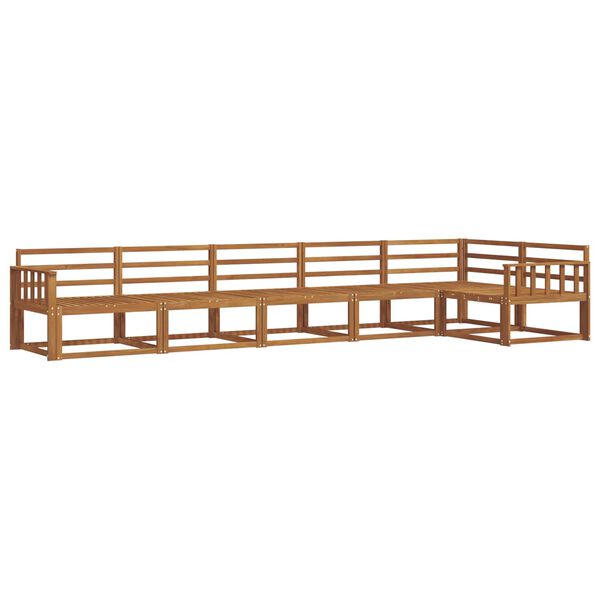 vidaXL Zunanja garnitura za sedenje 6 pcs Naravna Masiven les akacije