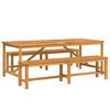 vidaXL Komplet za jedilnico v vrtu 3 kos Rjava 200 x 90 x 74 cm