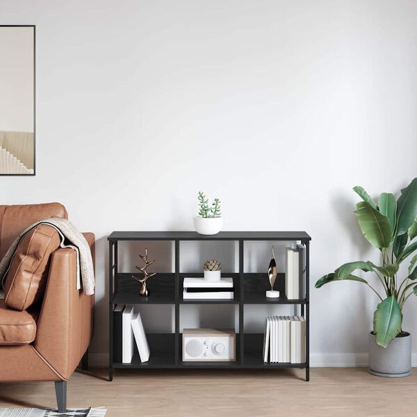 vidaXL Knjižna polica Črna Orehovina 102 x 32 x 72,5 cm