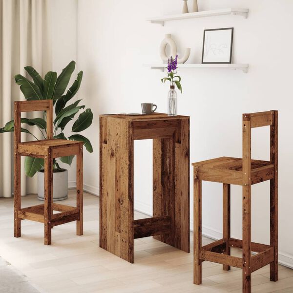 vidaXL Barska miza starinski les 51x50x103,5 cm inženirski les