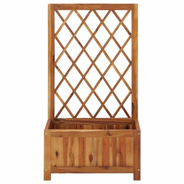 vidaXL Visoka greda z mrežo trden akacijev les