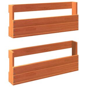 vidaXL Stenski regal za čevlje 2 kosa vo&scaron;čeno rjav 59x8,5x23,5 cm