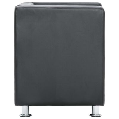 vidaXL Fotelj v obliki kocke sivo umetno usnje