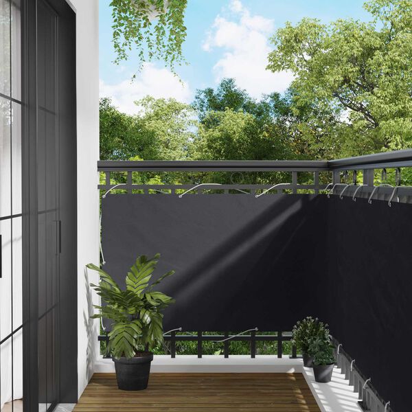vidaXL Balconska mreža Črna 100 x 500 cm Oxford tkanina