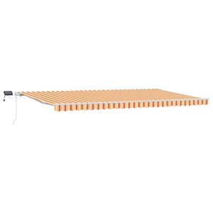 vidaXL Vlečna tenda Rumena in oranžna 600 &times; 350 cm Tkanina in aluminij