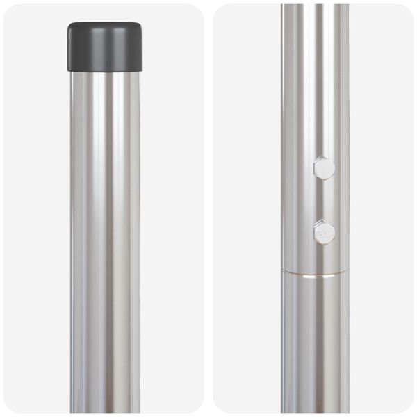 vidaXL Steber ograje. 12 pcs srebrna Jeklo s pra&scaron;nim premazom