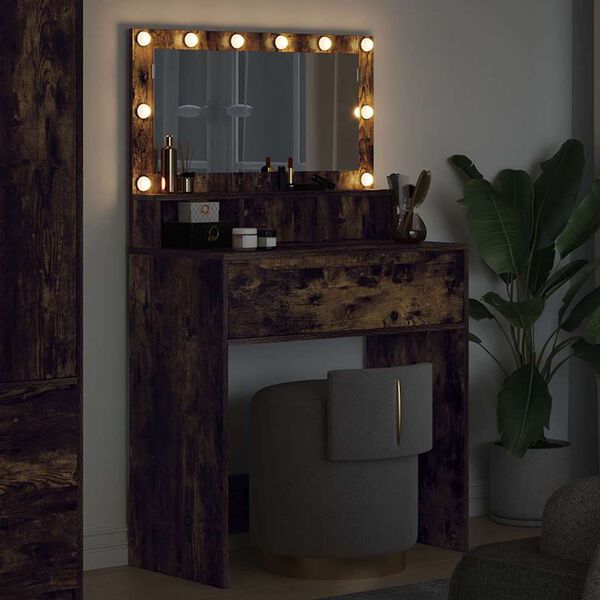 vidaXL Toaletne mize za spalnice Dimljeni oreh 80 x 39,6 x 135 cm