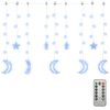 vidaXL Okrasne lučke zvezde in lune z daljincem 138 LED lučk modre