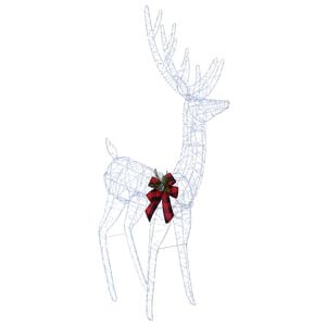 vidaXL 3D božični jelen LOVIISA 560 LED Hladno bela 96 x 40 x 180 cm
