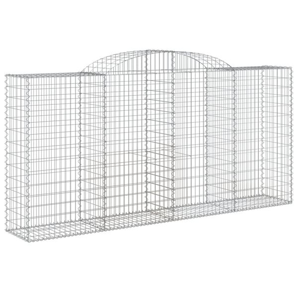 vidaXL Obokane gabion košare 7 kosi 300x50x140/160 cm pocinkano železo