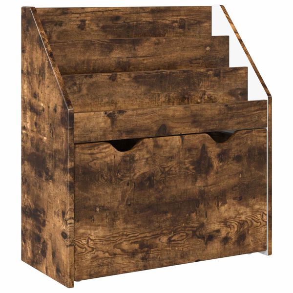 vidaXL Otro&scaron;ka knjižnica s predalom Dimljeni oreh 60 x 29,5 x 69 cm