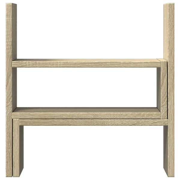 vidaXL Organizator za mizo nastavljiv sonoma hrast 42x21,5x42 cm les