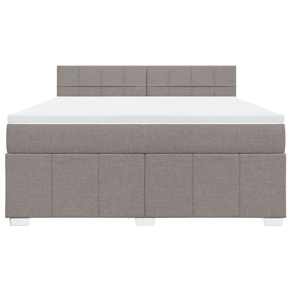 vidaXL Box spring postelja z vzmetnico taupe 180x200 cm blago