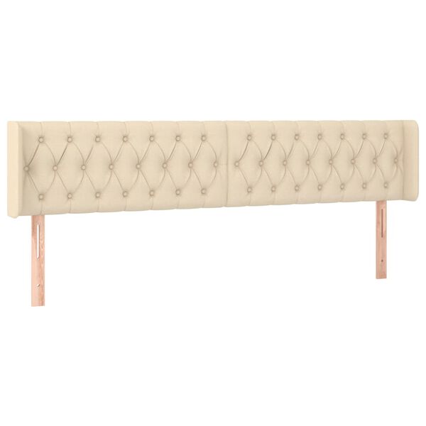 vidaXL Vzglavje z u&scaron;esi krem 203x16x78/88 cm blago