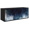 vidaXL Stenska TV omarica RAALTE 102 x 33 x 40 cm Črni hrast