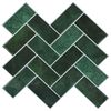 vidaXL Plo&scaron;čica ribje kosti 10 pcs Temno zelena 30 x 30 cm