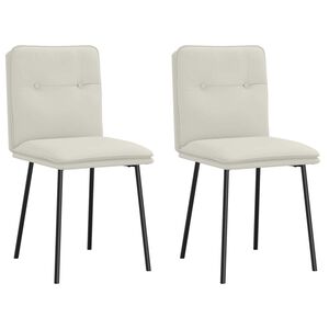 vidaXL Jedilni stoli 2 kosa krem žamet