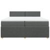 vidaXL Box spring postelja z vzmetnico temno siva 200x200 cm blago