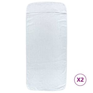 vidaXL Brisače za plažo 2 kosa bele 60x135 cm tkanina 400 GSM