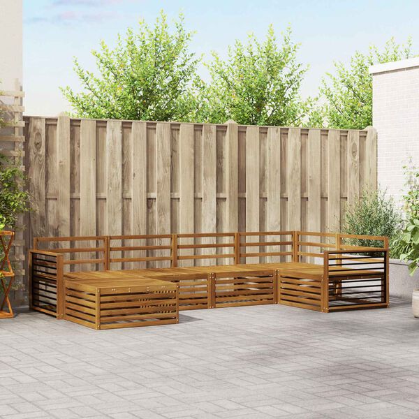 vidaXL Zunanja garnitura za sedenje 6 pcs Naravna