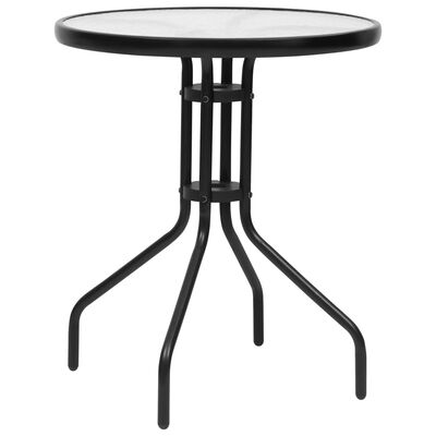 vidaXL Vrtna miza črna Ø60x70 cm jeklo