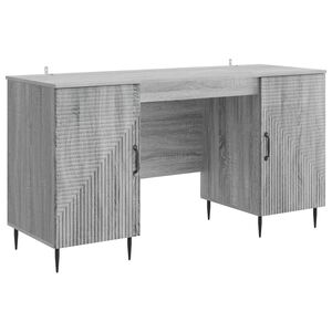vidaXL Miza s polico Siva Sonoma 142,5 x 50 x 75 cm Inženirski les