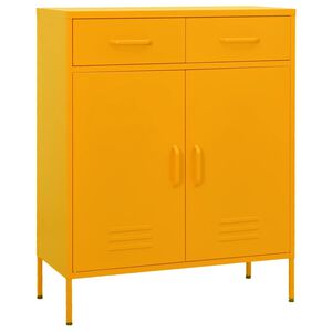 vidaXL Omara za shranjevanje gorčično rumena 80x35x101,5 cm jeklo