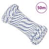 vidaXL Vrv za čoln bela 4 mm 50 m polipropilen