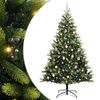 vidaXL Umjetno hinged božično drevo 300 LED Zelena 210 cm PVC in PE