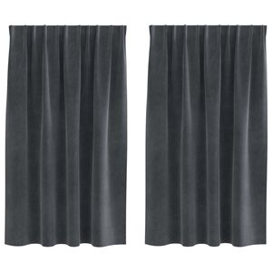 vidaXL Zatemnitvene zavese 2 kos Svetlo siva 140 x 140 cm Žamet