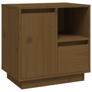 vidaXL Nočna omarica medeno rjava 50x34x50 cm trdna borovina