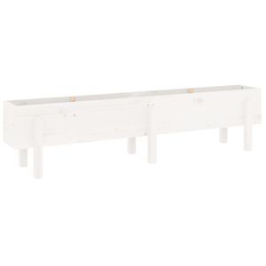 vidaXL Visoka greda bela 160x30x38 cm trdna borovina
