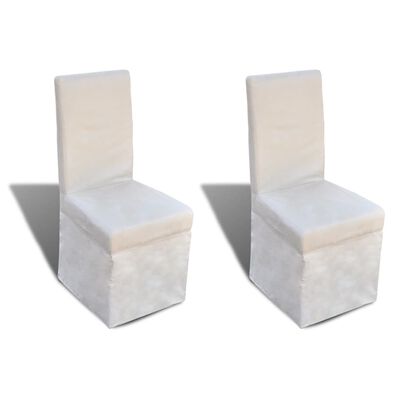 vidaXL Jedilni stoli 2 kosa kremno belo blago