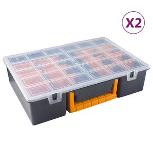 vidaXL &Scaron;katla za sortiranje 2 kosa s predelki 360x250x85 mm PP