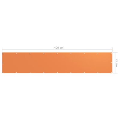 vidaXL Balkonsko platno oranžno 75x400 cm oksford blago
