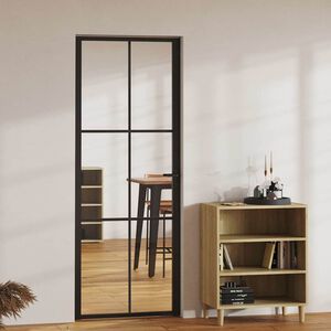 vidaXL Notranja vrata ESG steklo in aluminij 76x201,5 cm črna