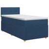 vidaXL Postelja boxspring z vzmetnico Modra 100 x 200 cm Blago