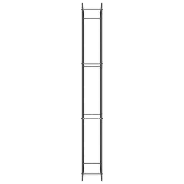 vidaXL Stojalo za drva mat črne barve 80x28x222 cm jeklo