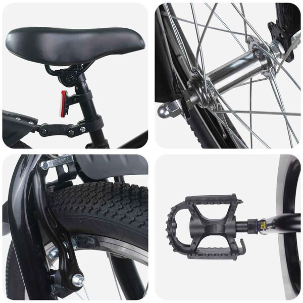 vidaXL Otro&scaron;ko Kolo 22 Palcev za otroke od 7 do 12 let Črna