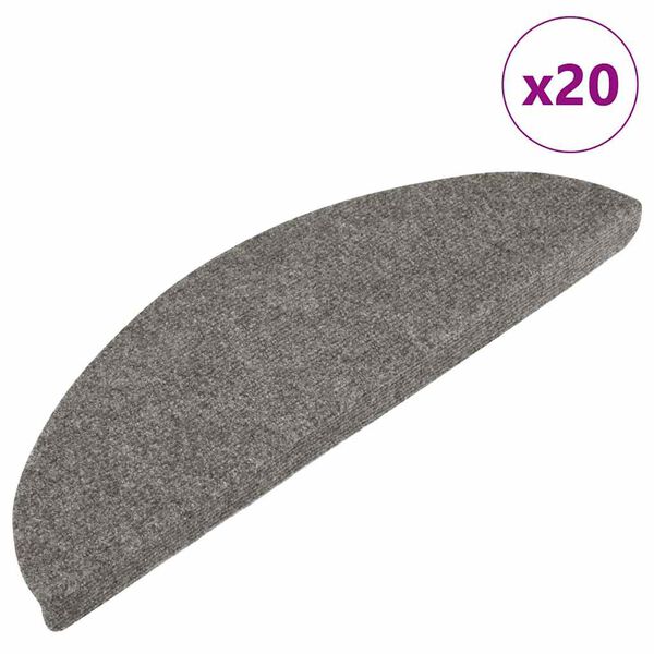 vidaXL Preproge za stopnice samolepilne 20 kosov sive 56x17x3 cm