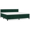 vidaXL Box spring postelja z vzmetnico temno zelena 200x200 cm žamet