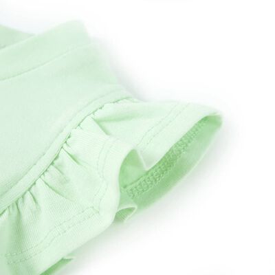 Otroška majica s kratkimi rokavi z volančki nežno zelena 92
