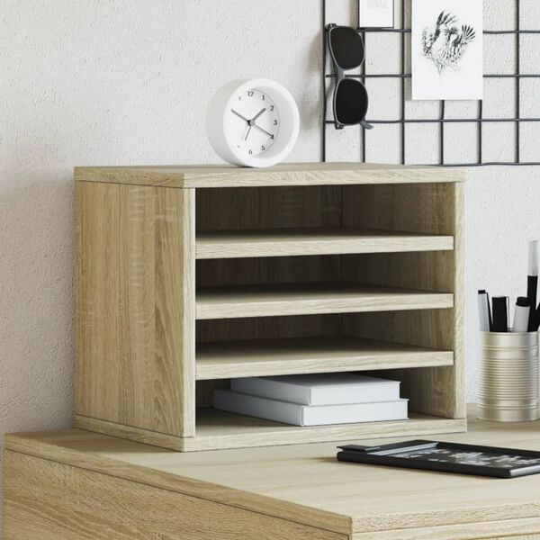 vidaXL Organizator za pisalno mizo sonoma hrast 36x26x29,5 cm inž. les